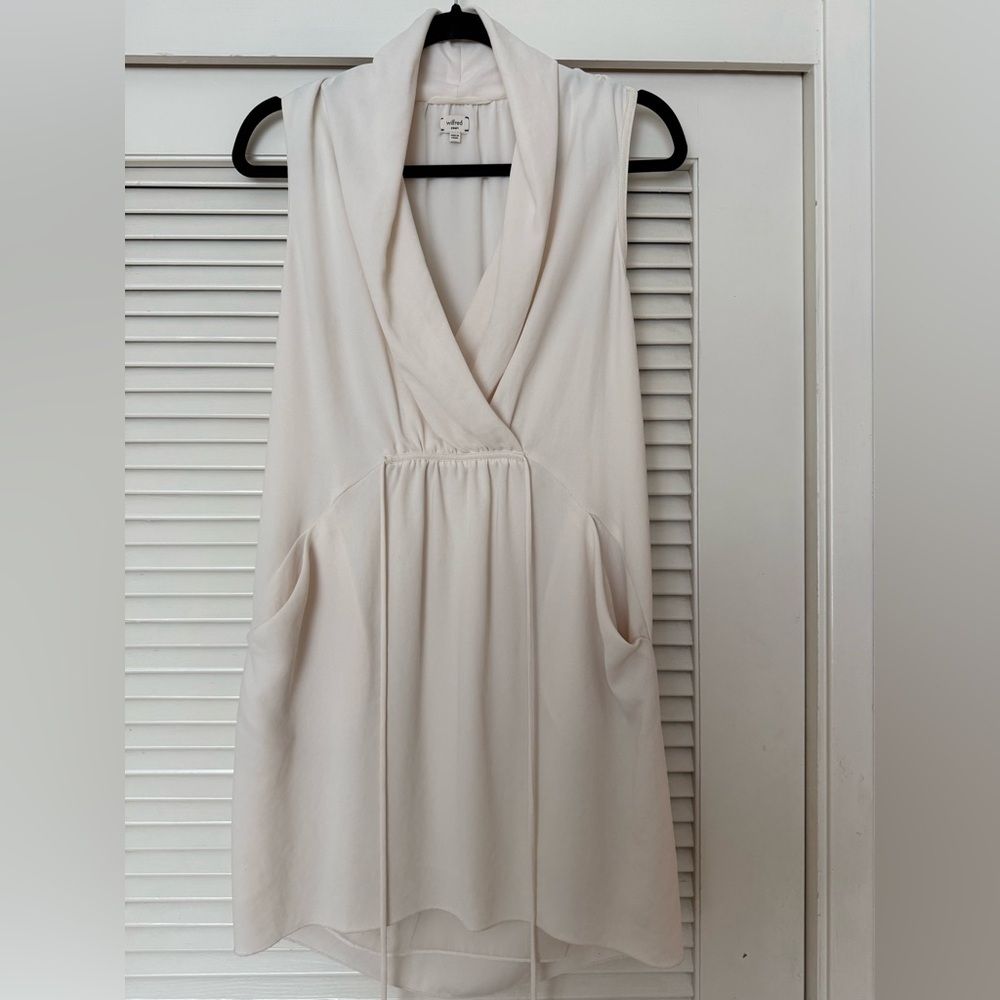 Cream Sleeveless Drape Top